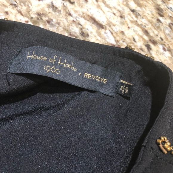House of Harlow 1960 X Revolve Sequin & Beaded Crop Blazer Gold Silver Black XXS - Picture 7 of 12